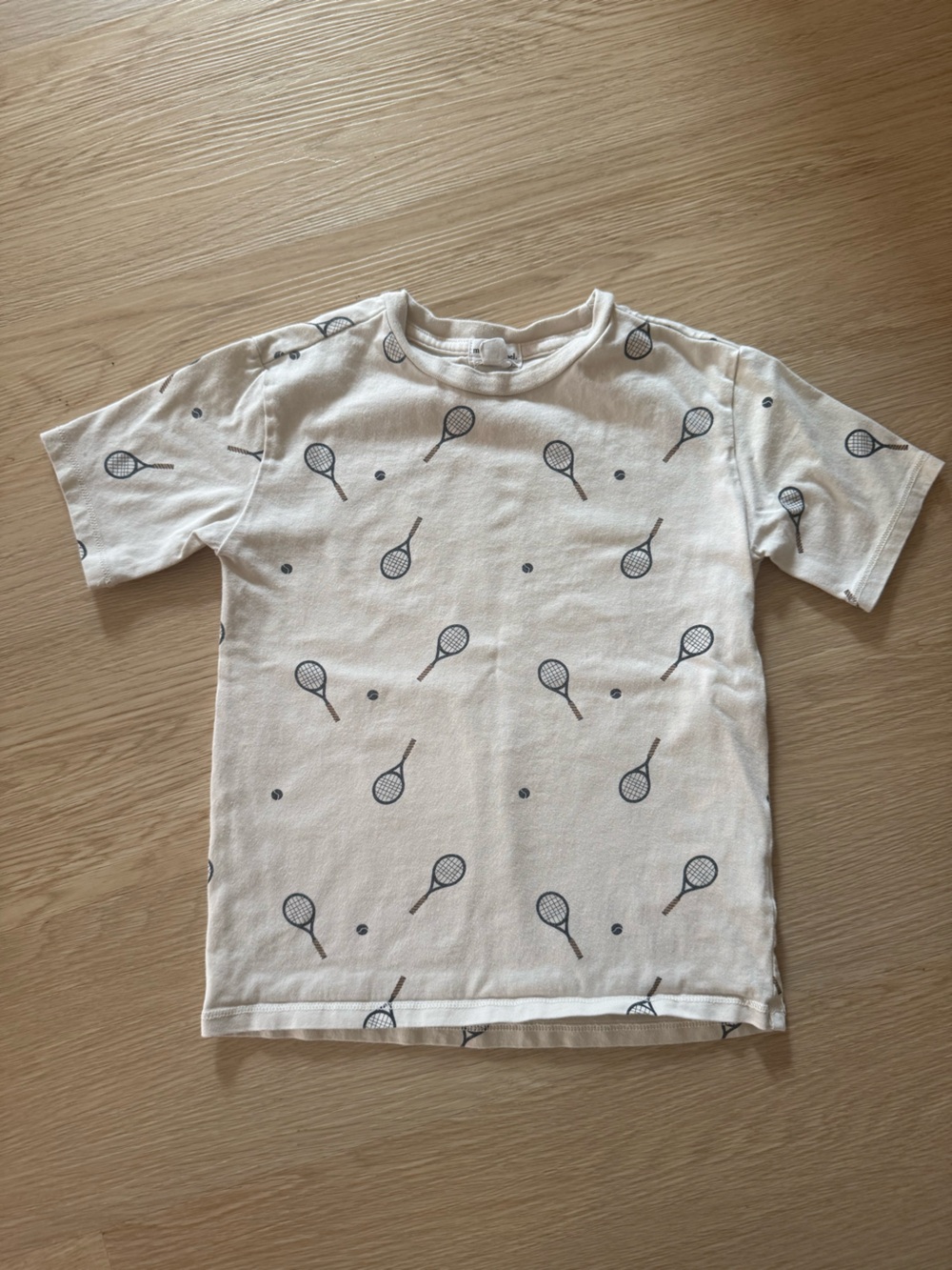 Miles the Label Kids' Tennis-Print Short Sleeve Tee - Cream